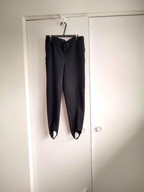 vintage 80s black textured stirrup pants